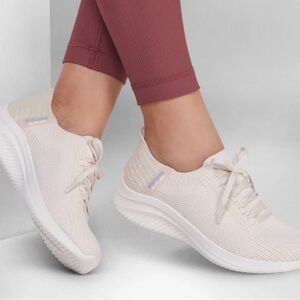 SKECHERS Women's Slip-Ins Ultra Flex 3.0 Brilliant Shoes Natural 7.5